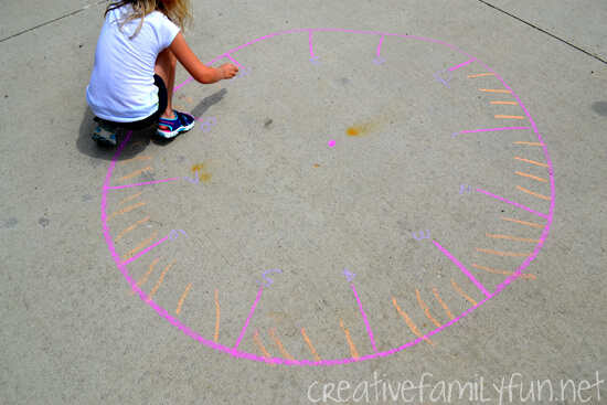 Sidewalk-Chalk-Clock-Game